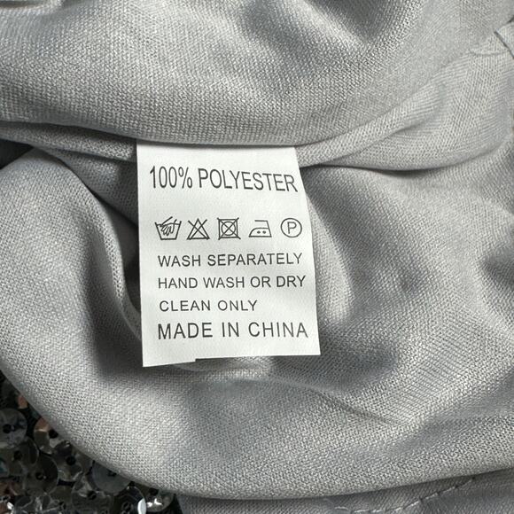 Pretty Guide Silver Sequin Bodycon Mini Dress Sz M Sleeveless Sparkly Party NWT - Picture 7 of 9